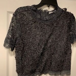 ZARA Top- Lace Size Medium. Full zipper back